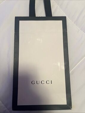 Gucci Black & White Branded Shopper Bag 11 1/4 x 6 1/2